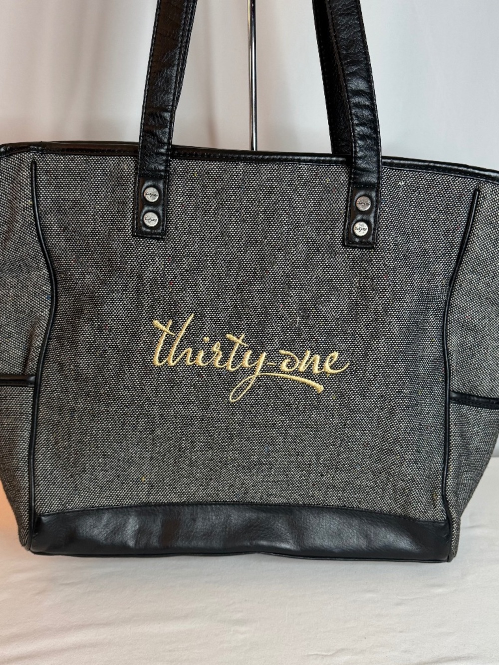 Thirty One Gray & Black Cindy Tote